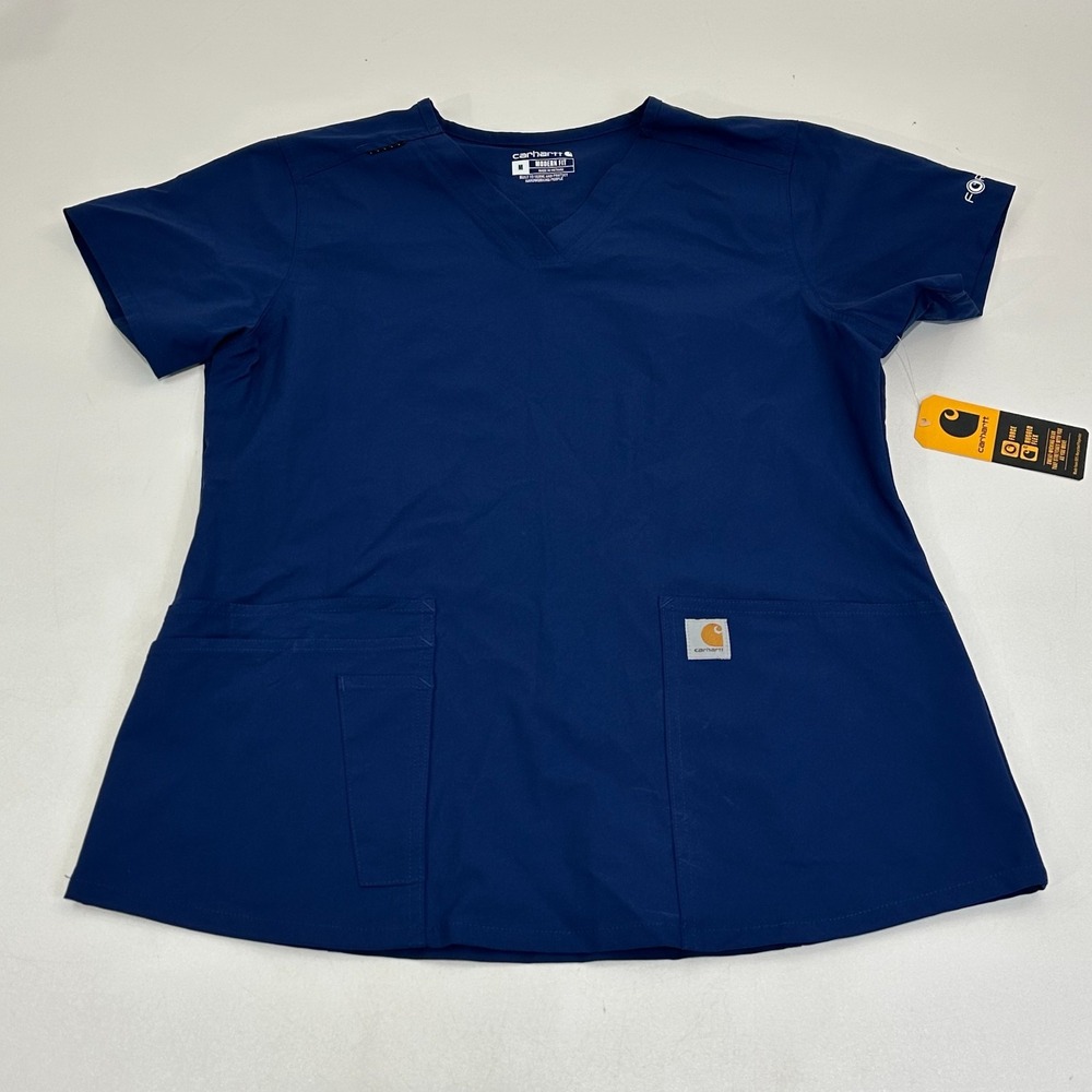 Carhartt Women's Modern Fit Scrub Top Navy Blue Size M